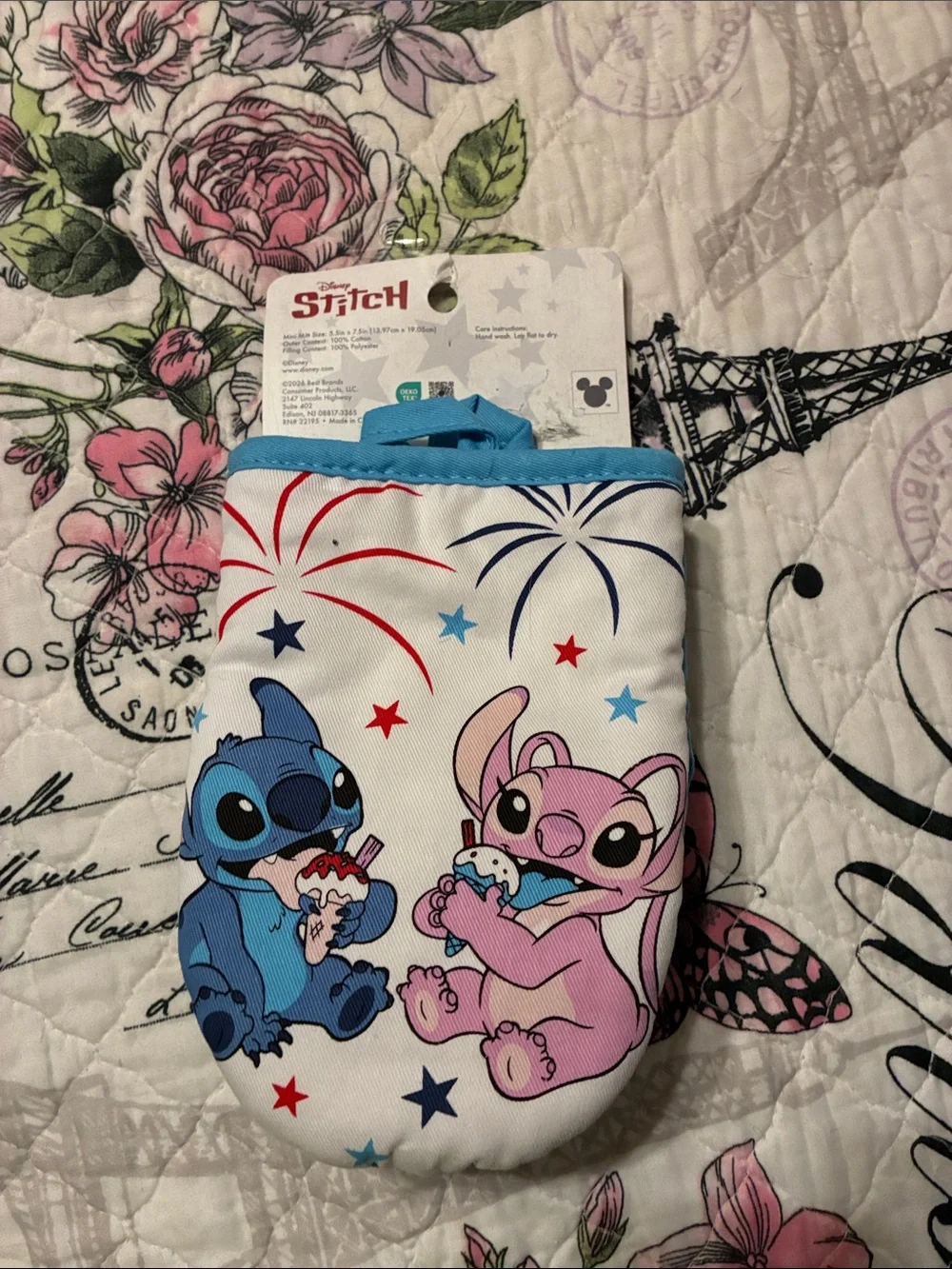 Disney Lilo & Stitch Mini Oven Mitts -  Set of 2, Blue & Pink